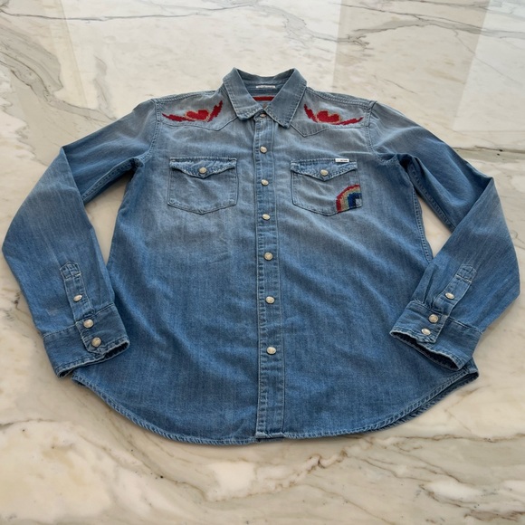 MOTHER DENIM SURF GIRL SCHOOL DISTRESSED SHIRT SIZE MEDIUM NWOTS! - Picture 9 of 17